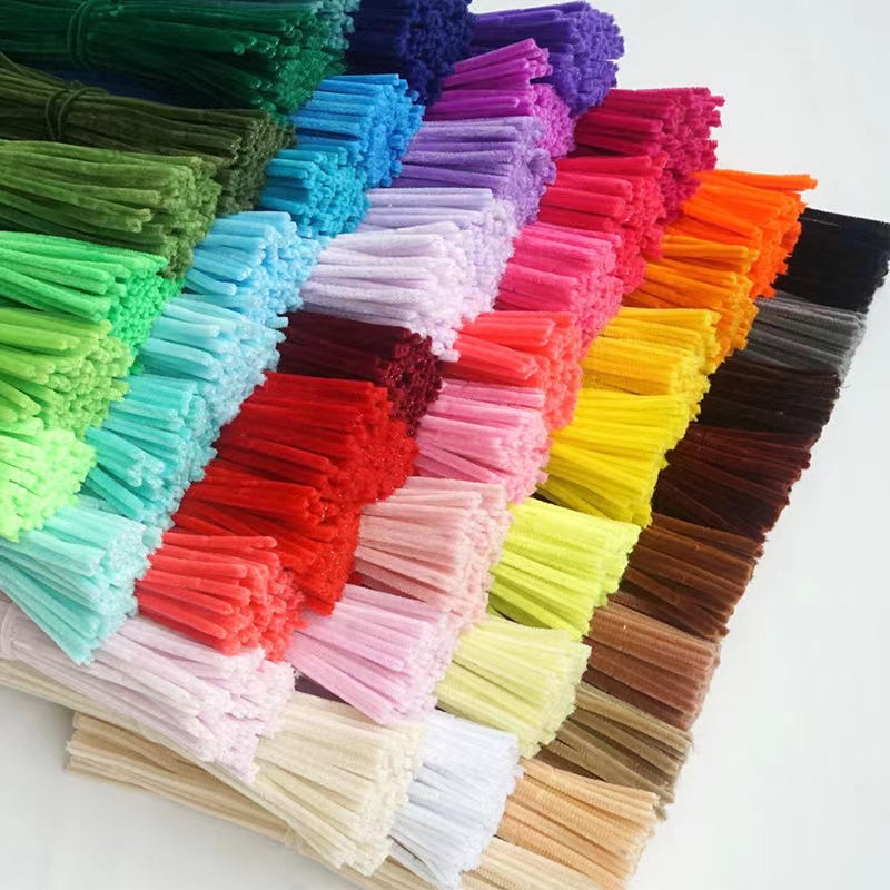 Chenille stem/ Modelling pipe cleaner - 100 meters, assorted 10 colours