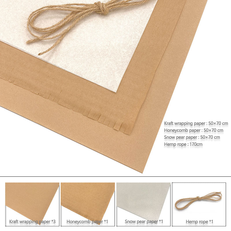 DIY Flower Wrapping Paper Packing Supplies Set for Bouquet - Kraft Paper Packaging