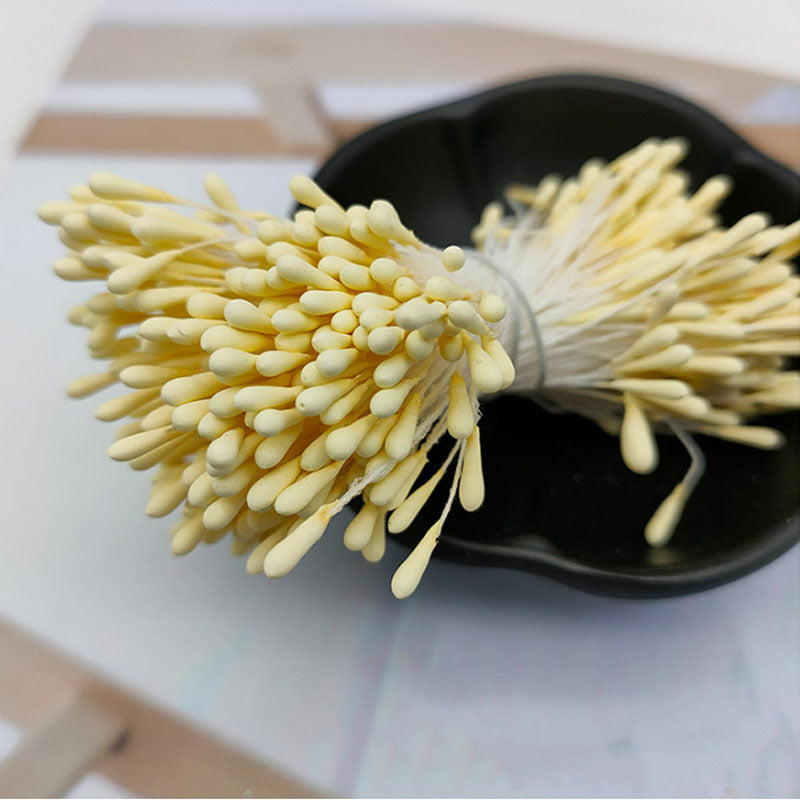 1 Bundle Artificial Matte Flower Stamen Double Heads DIY Handmade Flowers Pollens Stamens