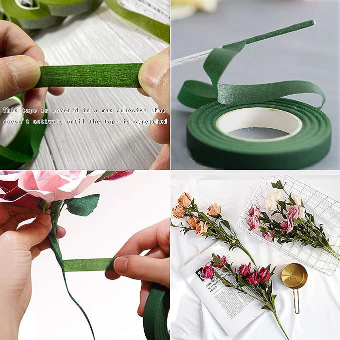 4 Rolls Floral Tape for Bouquet Stem Wrap 30 Yards 1/2 Wide Green Florist  Tapes for Wrapping Flower DIY Craft Projects Wedding Flowers Making Flower