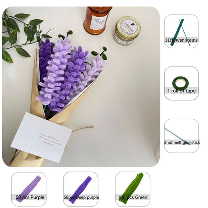 Vrolija DIY pipe cleaner flowers bouquet gift kit set with tutorial valentines gift