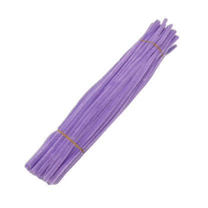 12 Plain Purple Chenille (Pipe Cleaner) 6MM Stems Choose Package Amount  (25)